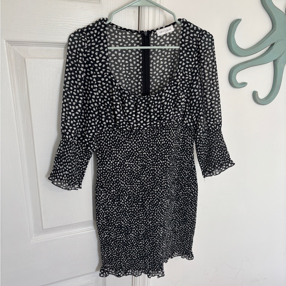 Vestique polka Dot Chiffon Stretch Dress size L